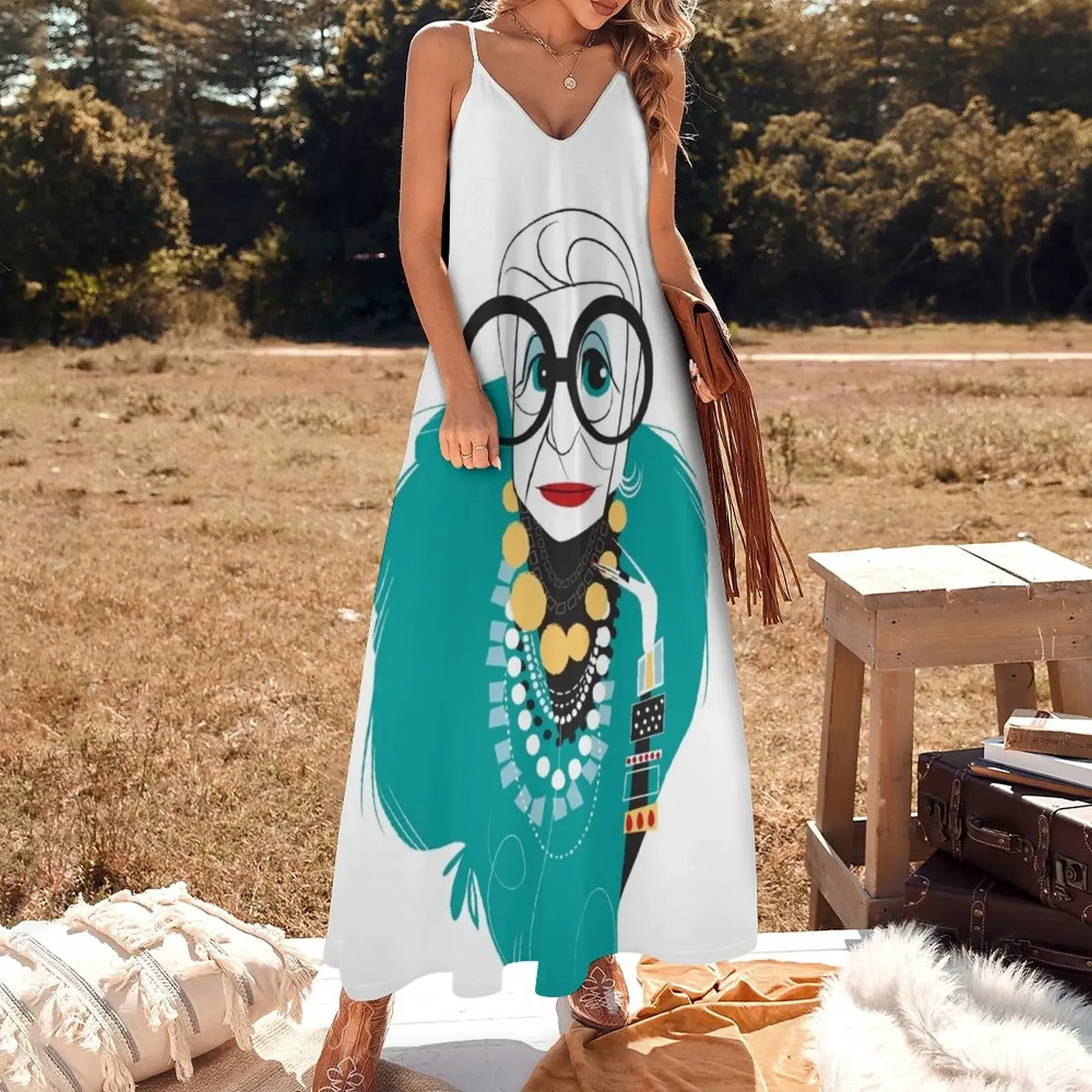 Iris Apfel Sleeveless Dress long dress women cocktail dresses sensual sexy dress for women sexy for women