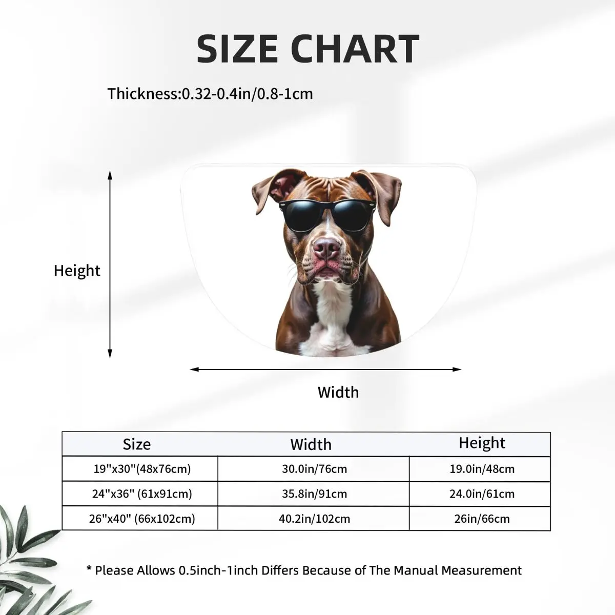 Funny Cool Pitbull Wearing Sunglasses Soft Flannel Half Round Doormat Non Slip Bathroom Mat Absorbent Floor Carpet for Garage