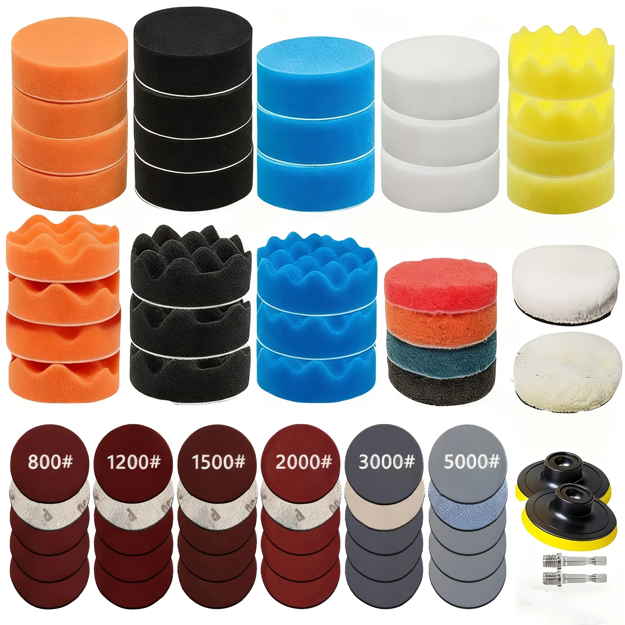 68 pçs kit de restauração reparo do farol disco polimento carro 3 polegada 75mm auto cera esponja lixa almofada com lixa para carro detai