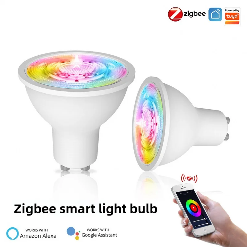 

Умный светодиодный прожектор Tuya ZigBee (GU10) — RGBCW с регулируемой яркостью | 5 Вт | Умная лампочка | Управление приложениями