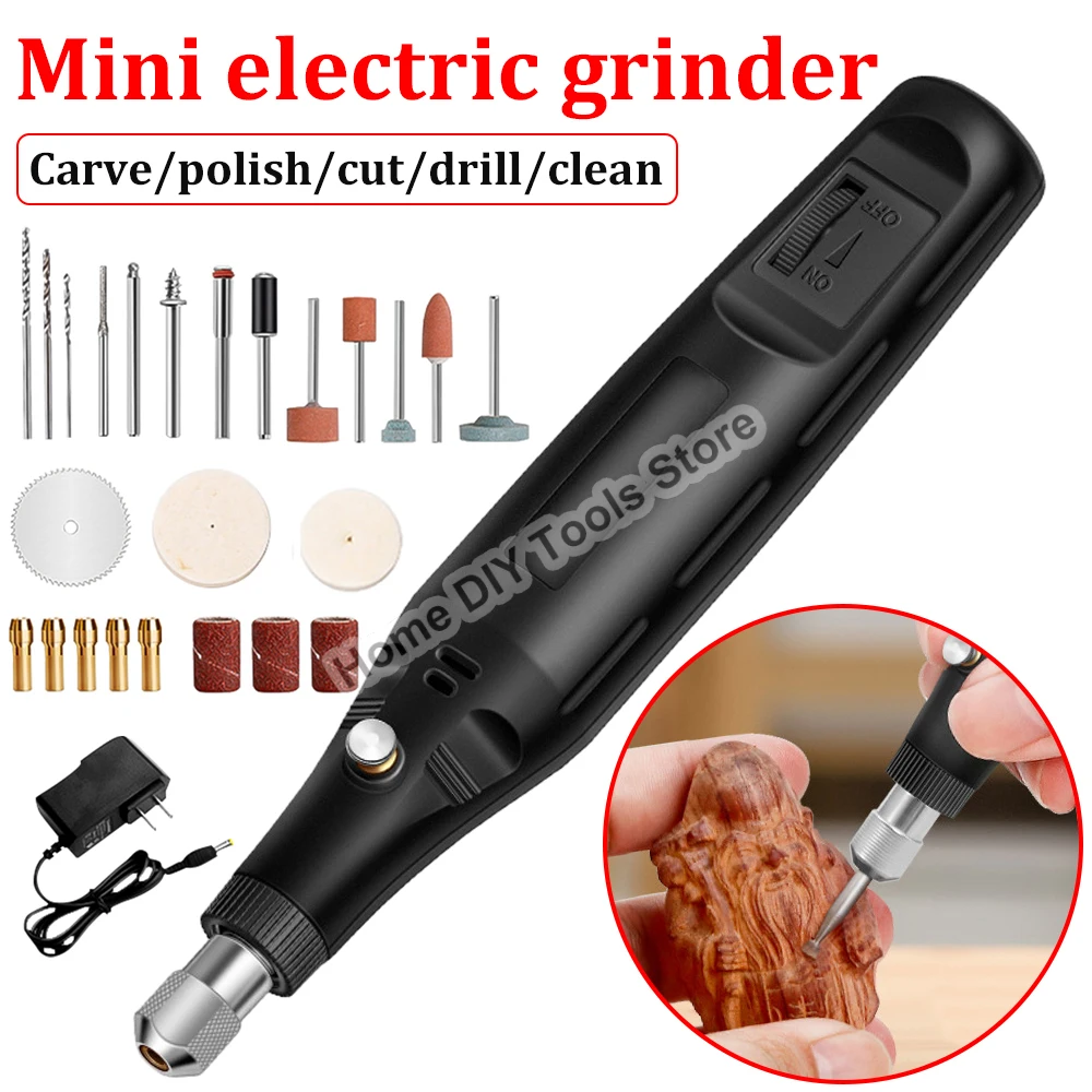 18000r/min Electric Drill Grinder Engraver Pen Grinder Mini Drill Polishing Electric Rotary Tool Grinding Machine Household Tool