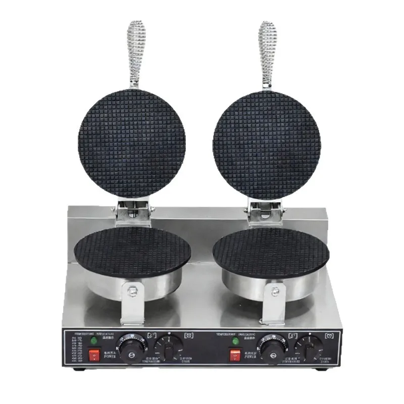 

Double Head Round Crispy Egg Roll Electromechanical Heating Ice Cream Ice Cream Leather Machine Cone Machine Snack Equipment