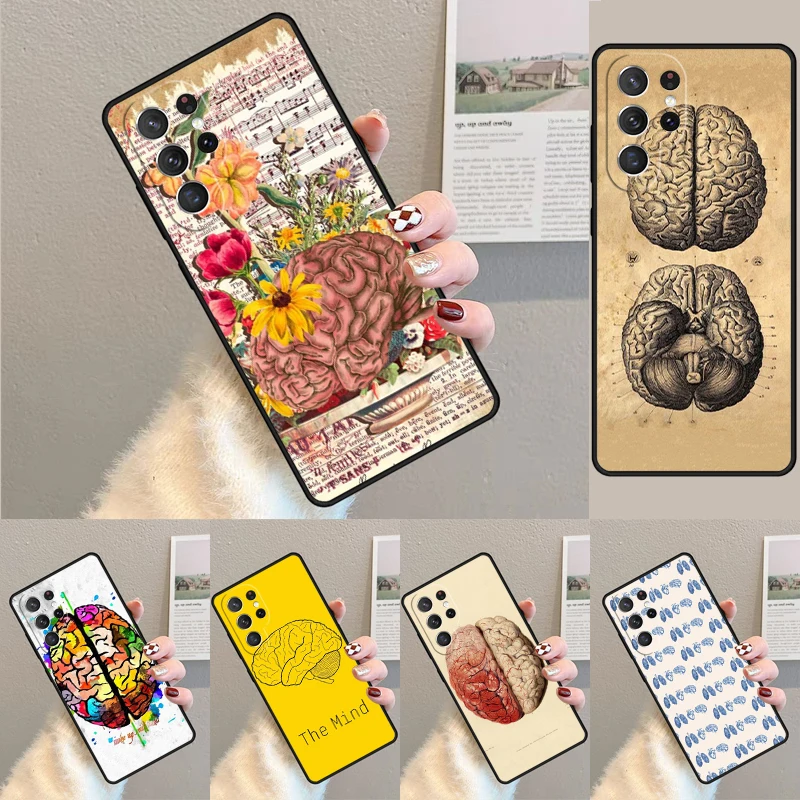 Human Organs Brain Silicone Phone Case For Samsung Galaxy note 10 pro S26 S25 S24 S23 S22 S21 Plus S25Ultra Capa Cover