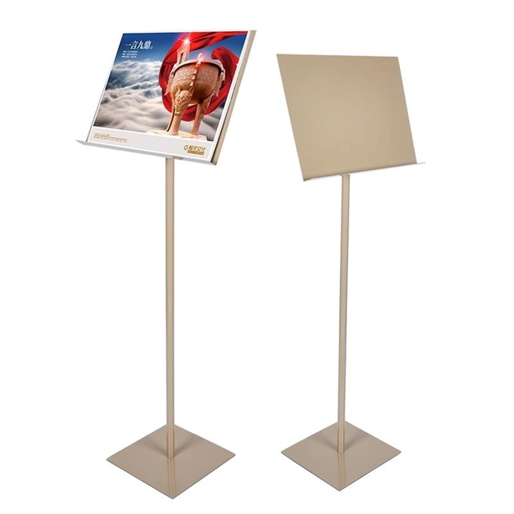 

Floor Menu Stand Advertising Poster File Holder Leaflet Rack Literature Display Stand Hotel Restaurant Brochure Shelf