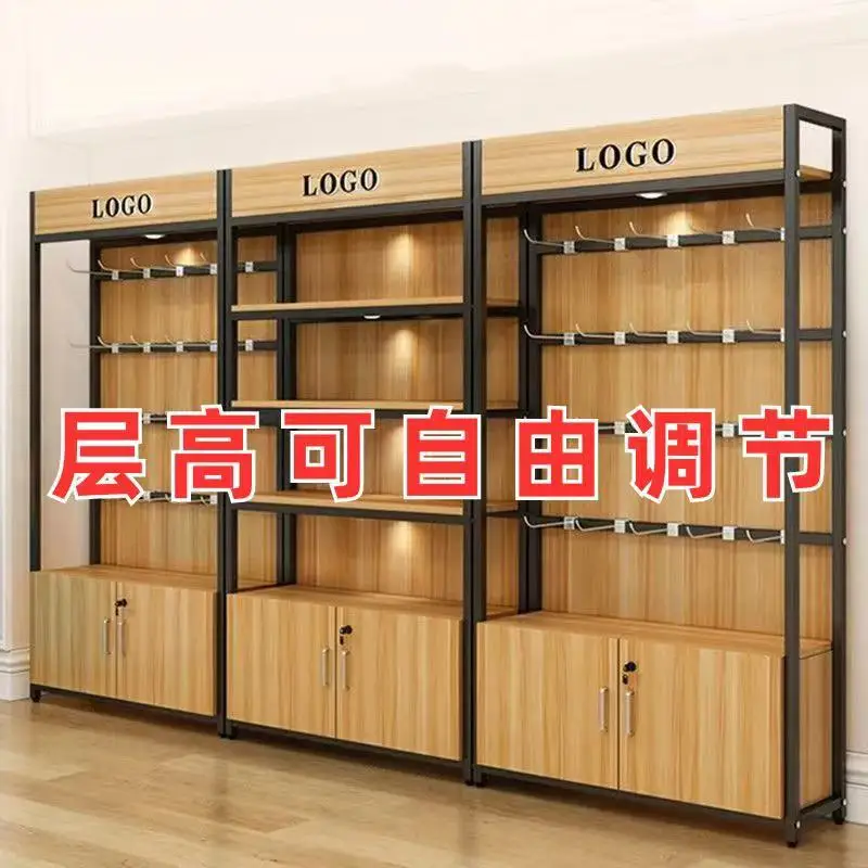 

Custom. Supermarket Steel Wood Shelves Convenience Store Snack Cosmetic Display Rack Product Storage Organizer Display Ca