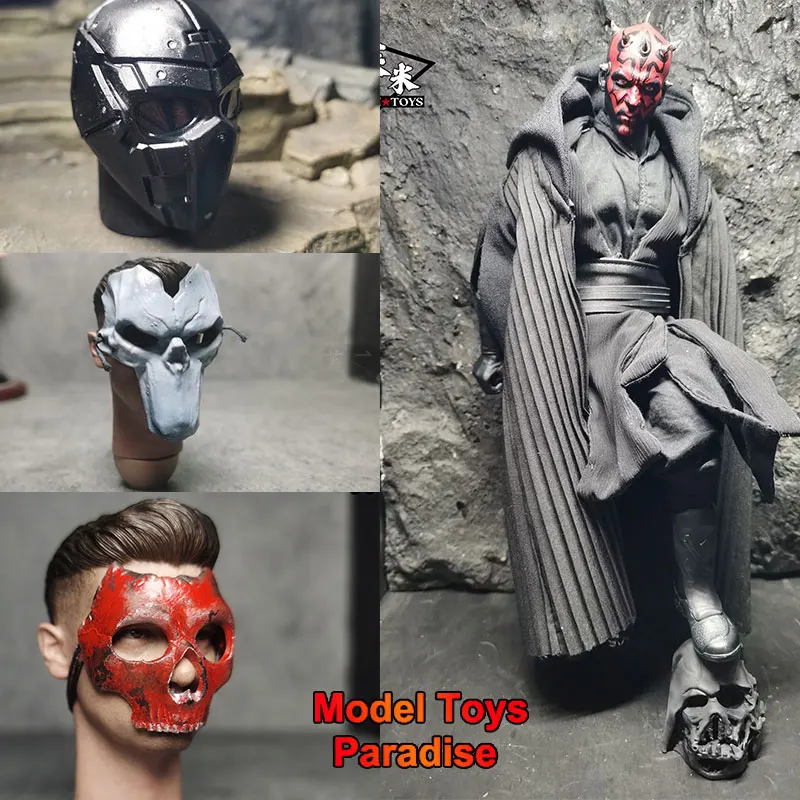 Casco de calavera de soldado para hombre, máscara militar fantasma de Star Wars, accesorios de modelo, juguetes coleccionables de figura de acción de 12 pulgadas, 1/6