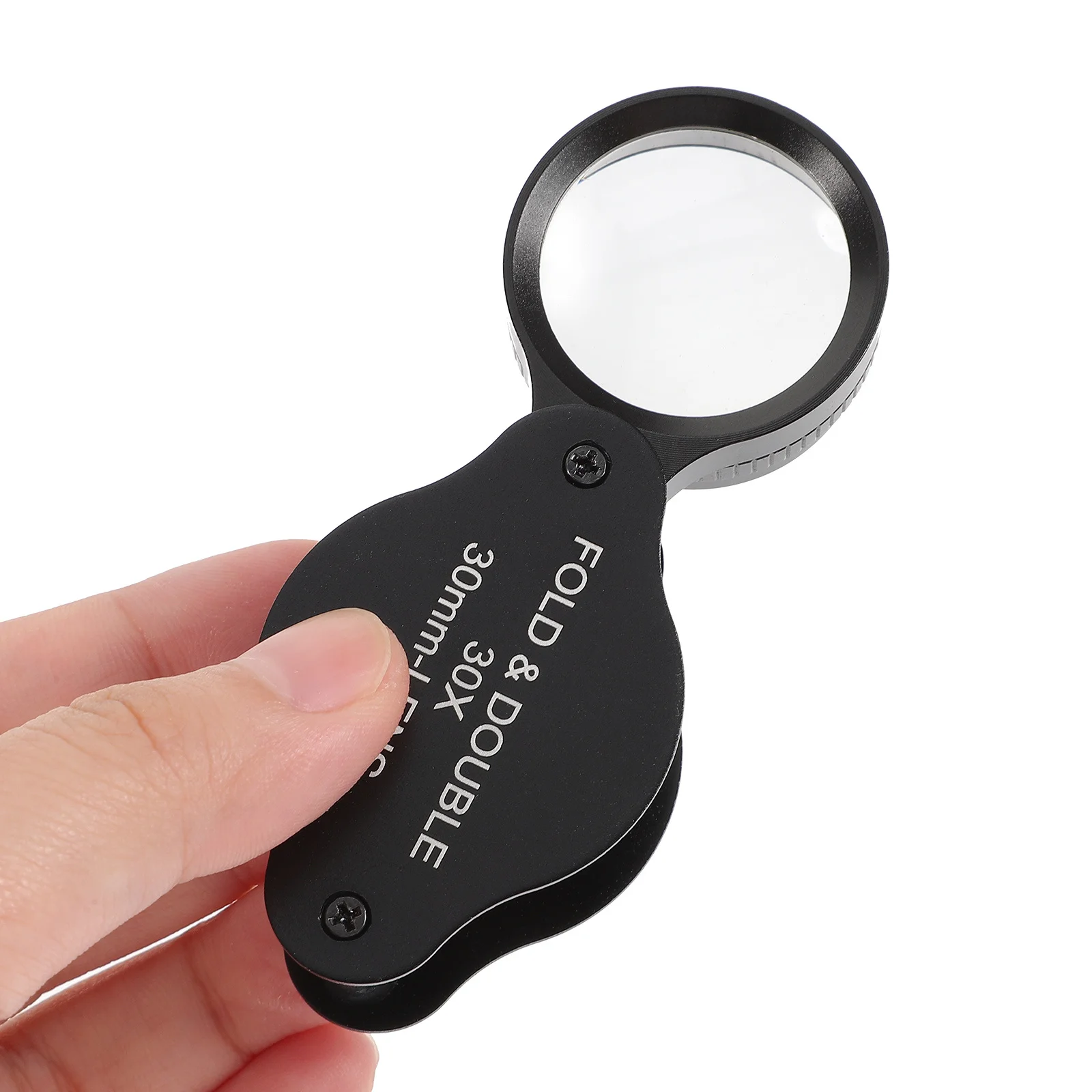 

30x Folding Magnifying Glass Portable Compact Lightweight Reading Magnifier for Elderly Durable Protective Case