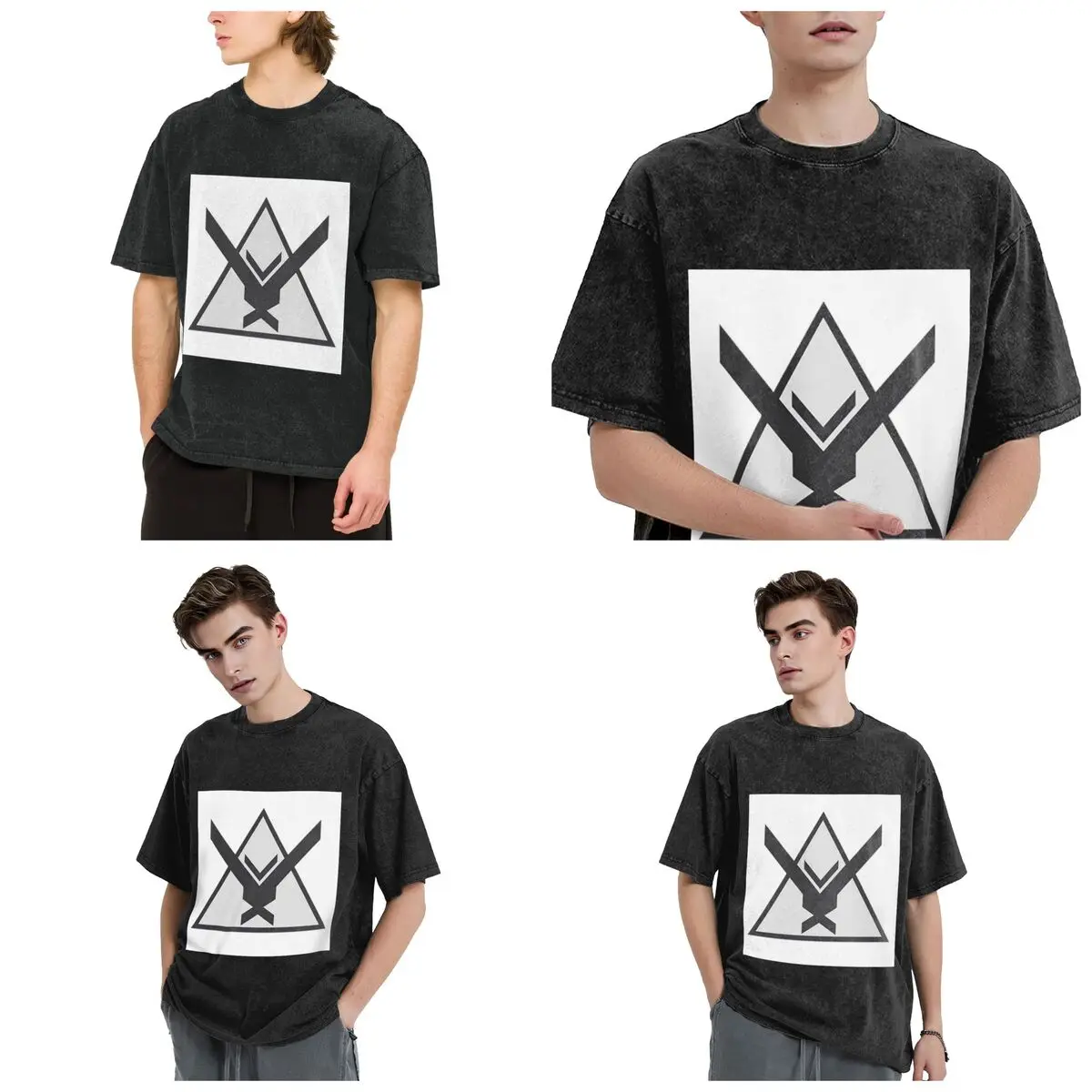 Halo Reach Hip Hop Short Sleeve T-Shirts Washed Tops Tees Streetwear T Shirt Cotton for Men woman