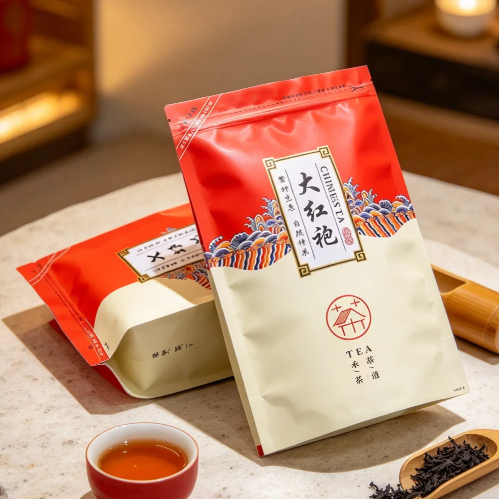 Chinese Longjing Tea Set Zipper Bags Dahongpao Biluochun Green Tea Recyclable Sealing Packing Bag NO Packing Bags