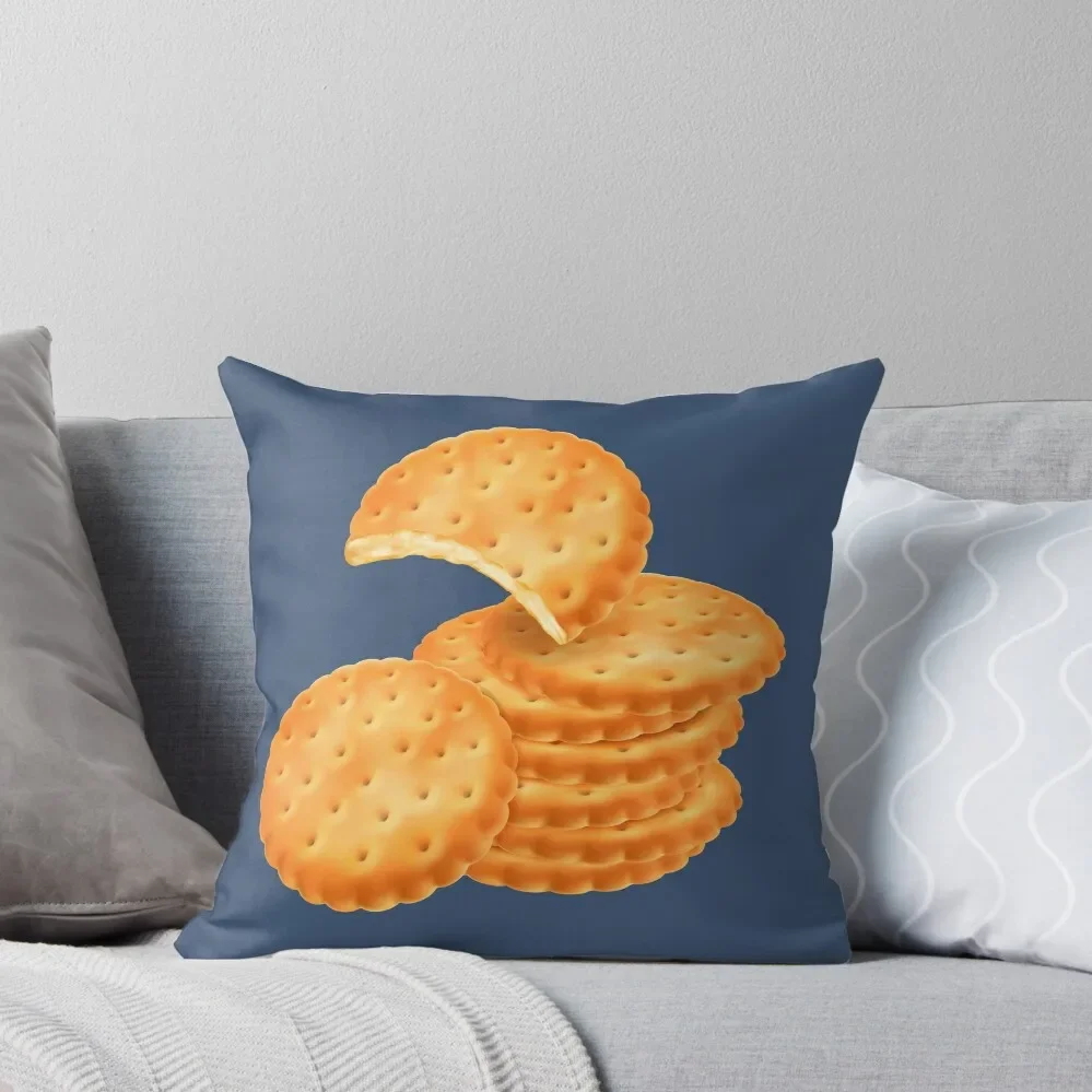 Stack of Round Crackers Throw Pillow Pillows Aesthetic Sofa Cushion Cover Anime