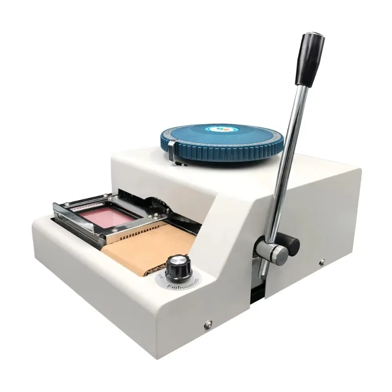 

Factory Customized Canada 80 Characters Plastic PVC ID Card Embossing Press Machine with Big Letters