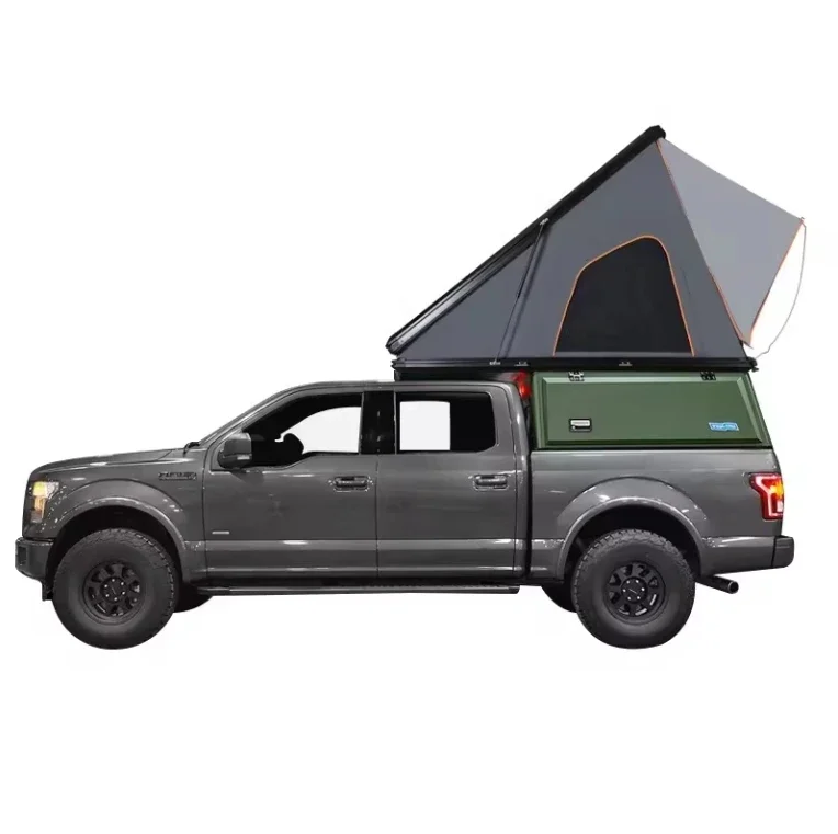 

New Camping Aluminum 3 Person Outdoor Hiking Rooftop Roof Top Car Tent Triangle Clamshell Hard Shell Top Roof Tent