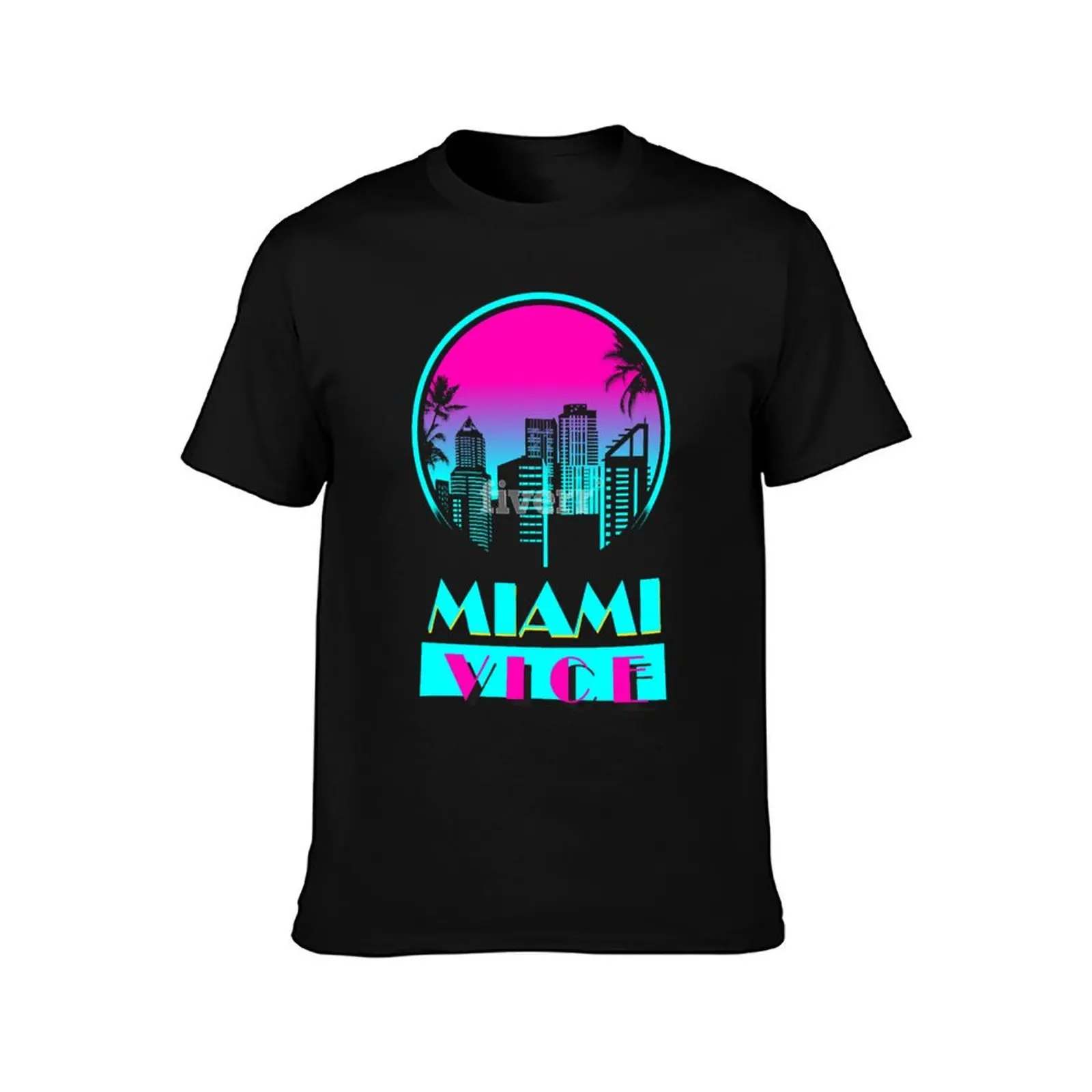 تي شيرت MIAMI VICE Beach ملابس جمالية عادية للرجال
