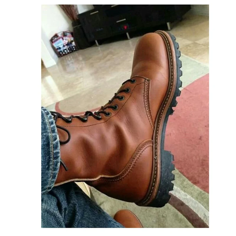 البني منتصف العجل الدانتيل يصل حذاء رجالي فستان رجالي أحذية الأحذية الجلدية عالية الجودة أحذية الحفلات موضة كبيرة الحجم 48 Zapatillas Mujer