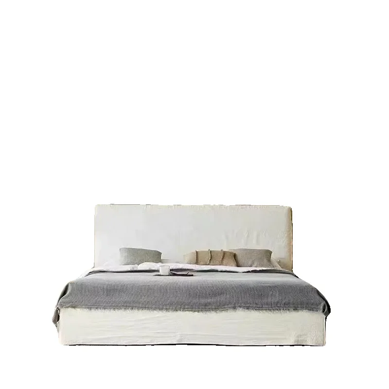 

Jane fabric soft bag bed cotton and linen double bed 1.8 removable and washable B & B hotel retro master bed