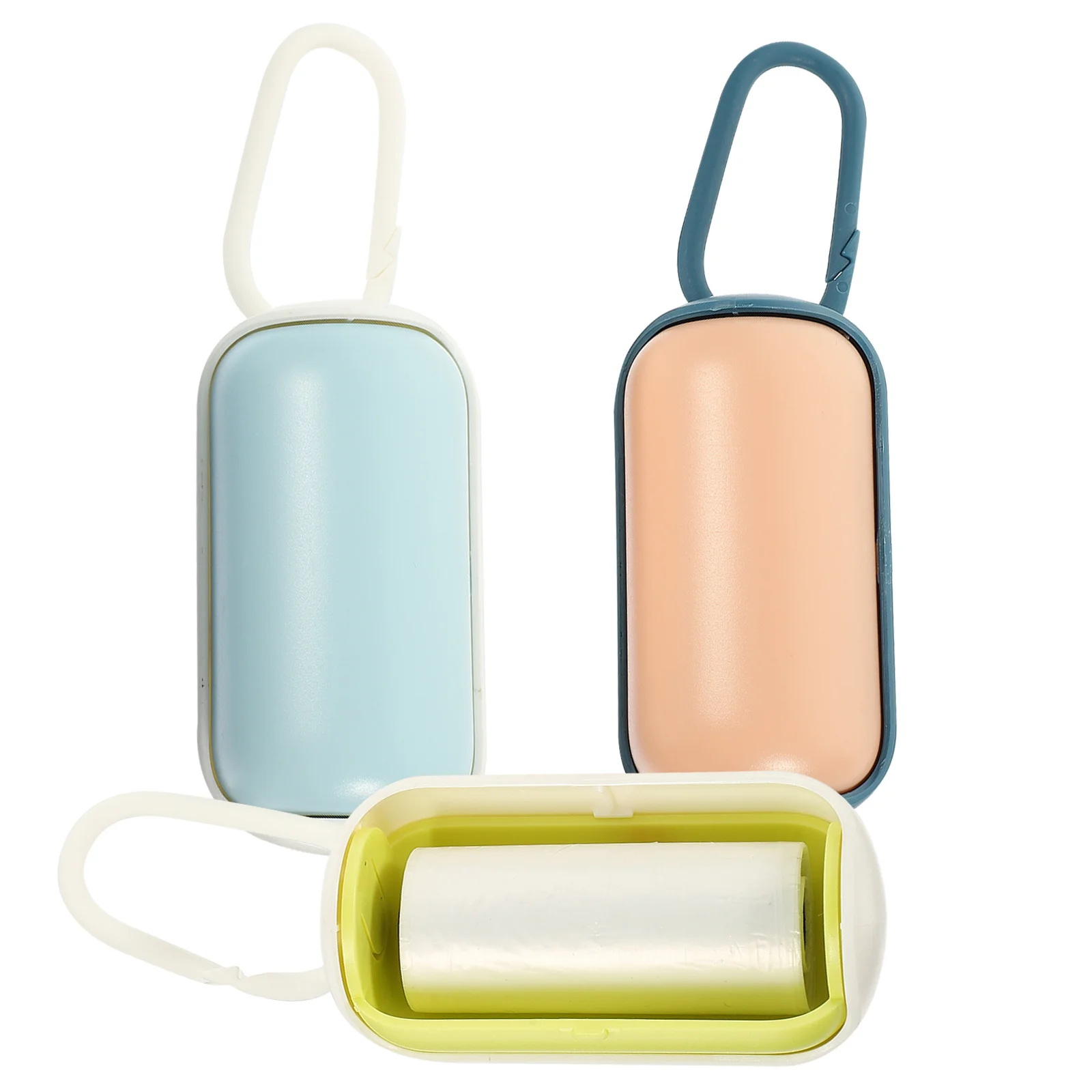 

3Pcs Pet Waste Bag Dispenser Trash Container 45 Bags Pink Blue Green White Blue White Bright Color Pendant for Outdoor
