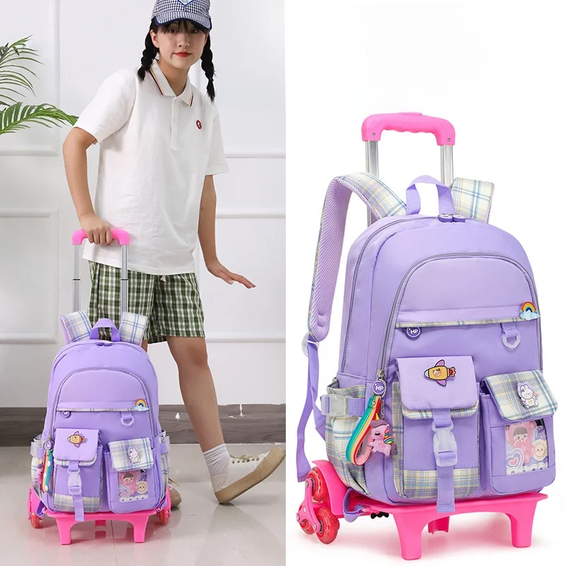 new-style-elementary-school-student-large-capacity-waterproof-reducing-load-bag-with-wheels-can-be-carried-or-drawn-dual-purpose