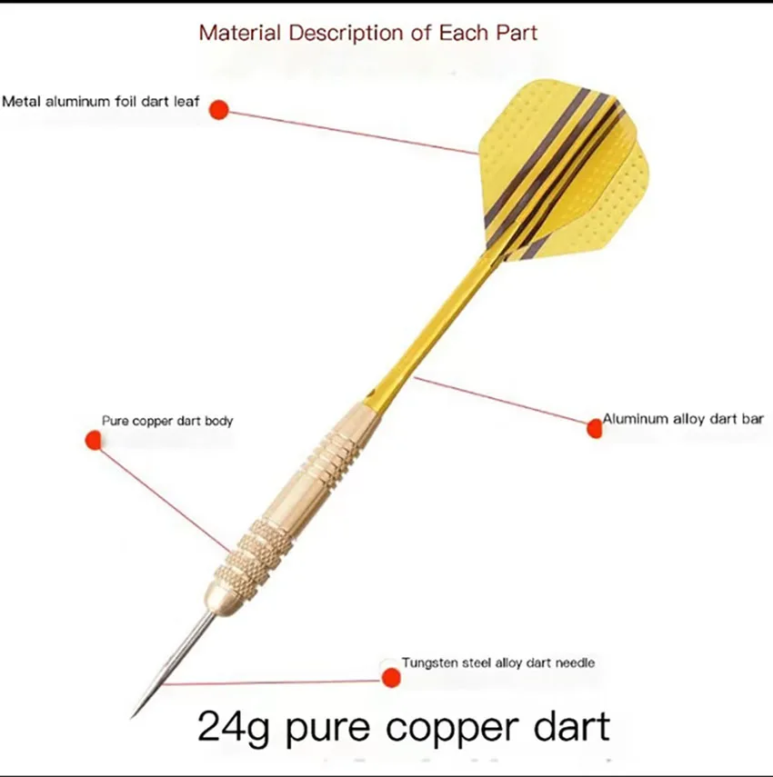 24g copper darts, aluminum shaft, steel, for outdoor practice, high quality, 3PCs, new