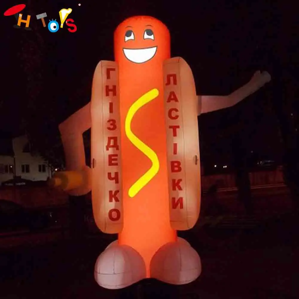 Transporte rápido 3m/4m/6m modelo de cachorro-quente inflável réplica de salsicha inflável feito sob encomenda explodir cachorro-quente para publicidade