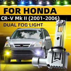2pcs Car LED Front Fog Lights Bulbs Dual Colors Switchback Canbus Error Free For Honda CR-V 2 RD 2001 2002 2003 2004 2005 2006