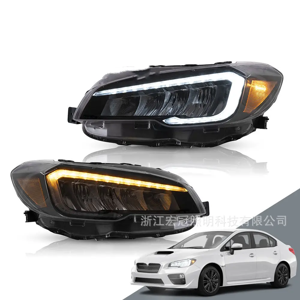 Car Headlight Assembly Streamer Turn Signal Indicator For Subaru WRX 2015-2017 DRL Daytime Running Light LED Head Lamp