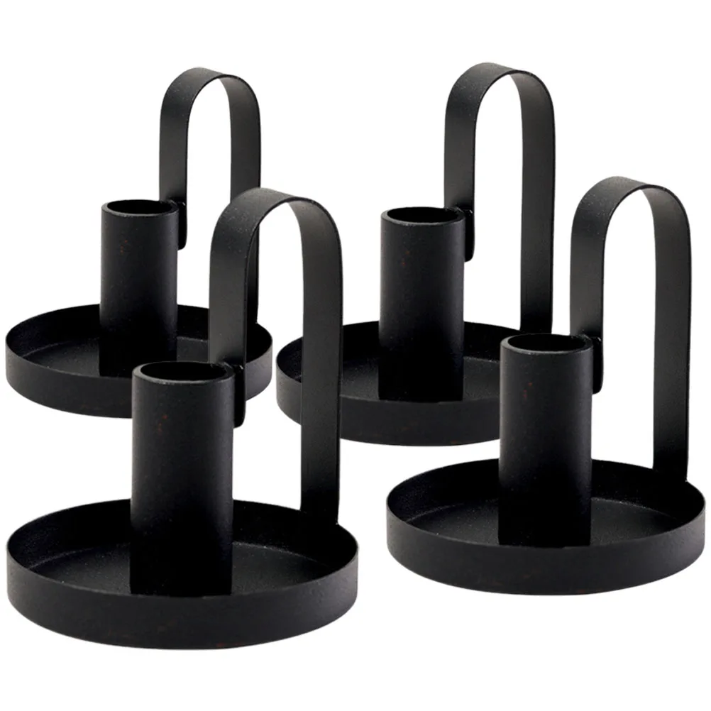 

4 Pcs Iron Holders Elegant Decorative C lesticks for Parties Weddings Xmas C Dinner Stable Tabletop Base
