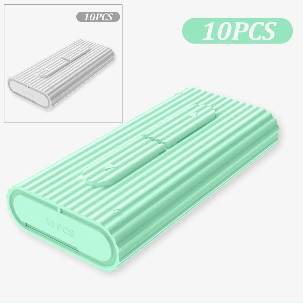 Portable Plastic Automatic Dental Floss Box with 10Pcs Dental Automatic Floss Organizer Oral Hygiene Care Floss Storage Box