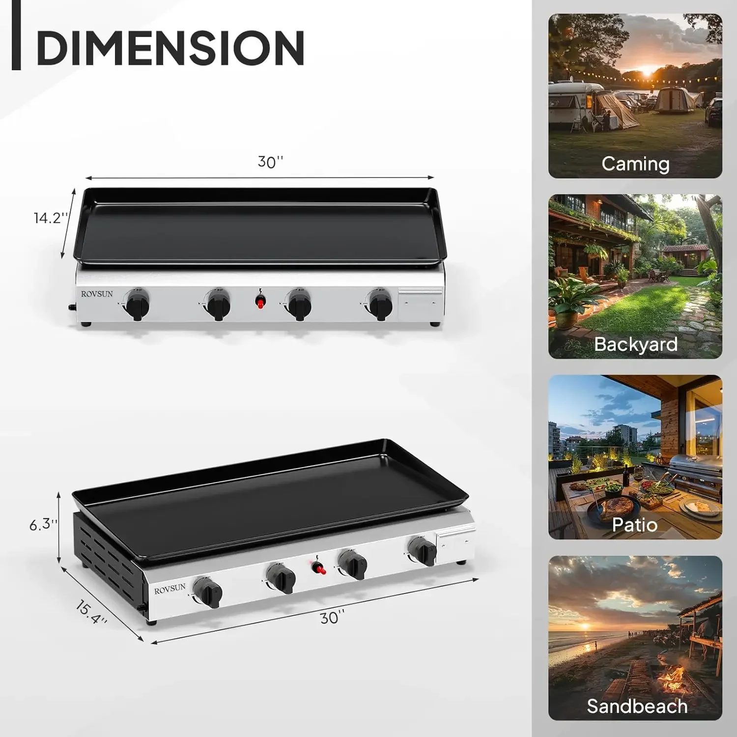 

[Best Seller, Buy Now!]4 Burner Portable Propane Griddle with Electronic Ignition, 40000 BTU Tabletop Flat Top Gas Grill with No