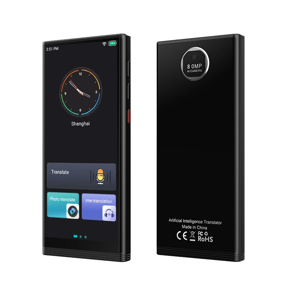 AI-Powered Translation Device Offering 138+ Language Support 8MP Camera for Document and Sign Translation Without Internet