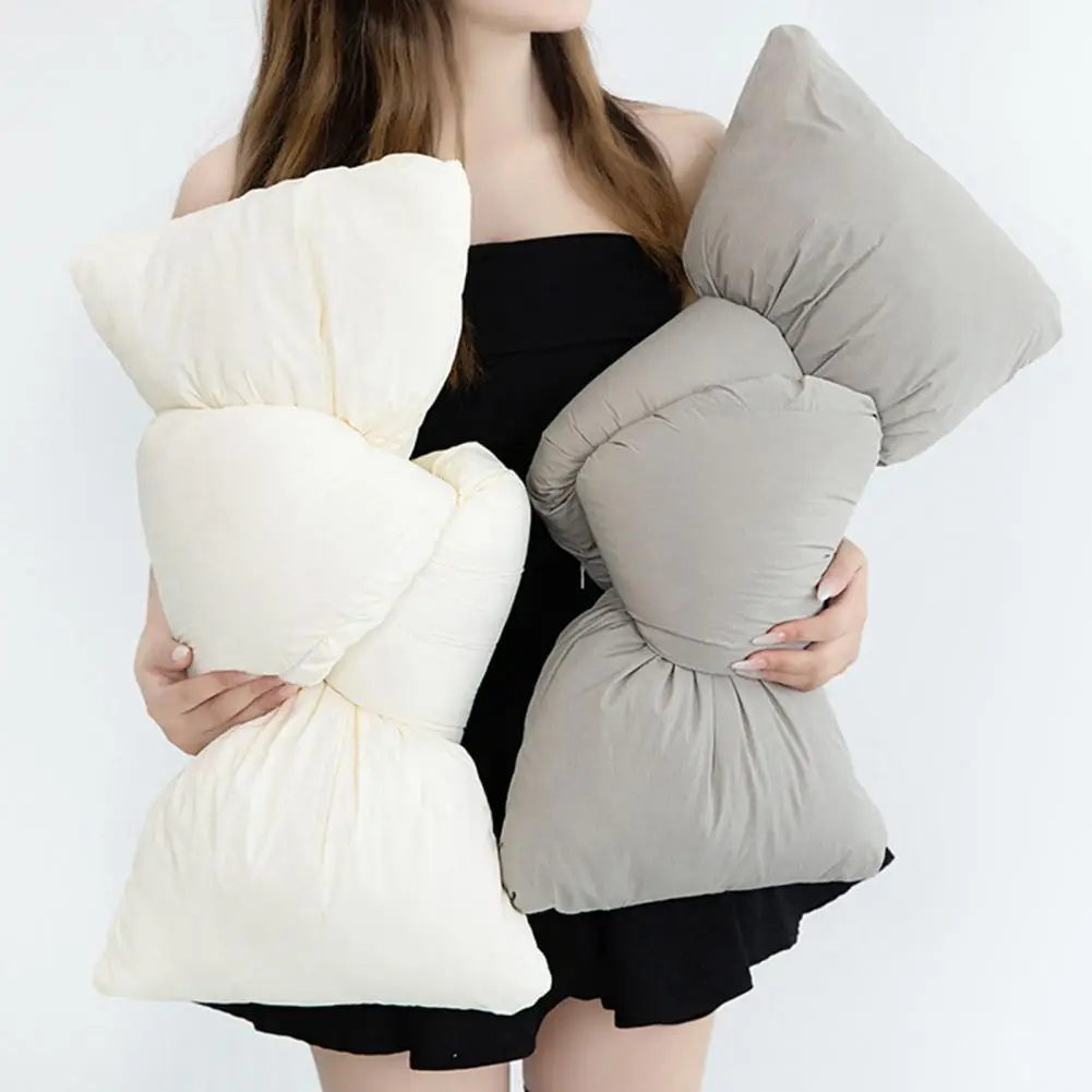 Knotted Pillow Knotted Bow Shape Pillow Cushion Soft Touch Solid Color Decorative Cushion Padded Bedroom Room Car Dorm Pillow