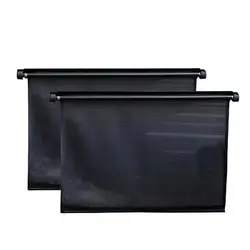 2PCS Retractable Roller Car Sunshade Curtain Rear Side Window Windshield Sun Block Cover Suction Cup Universal Cars Accessories