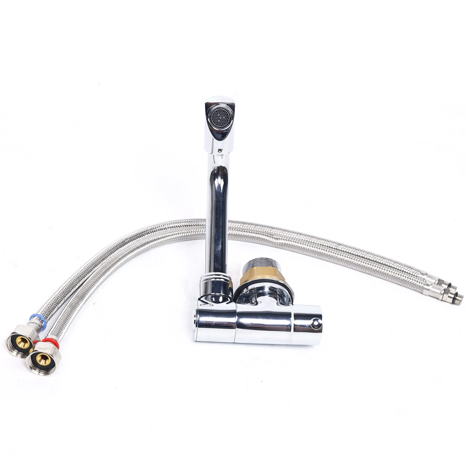 360 ° صنبور دوران لقافلة RV، صنبور مياه مطلي بالكروم بمقبض واحد RV 360 ° مرفق داخلي لقافلة الصنبور الدوار #2