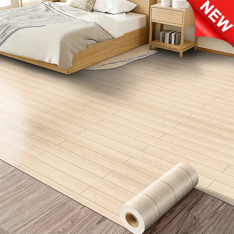 

Removable Wood Grain Floor Wallpaper Waterproof Self Adhesive Anti Slip Wear Resistant Vinyl Flooring for Apartment