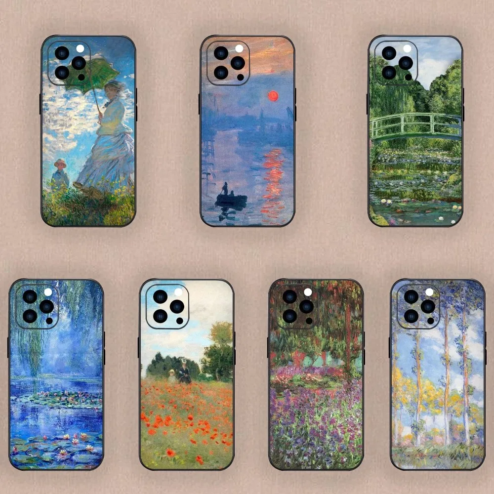 Claude Monet Impressionism Art Phone Case For Samsung A53 A55 A52S A70 A22 A71 A80 Black Case