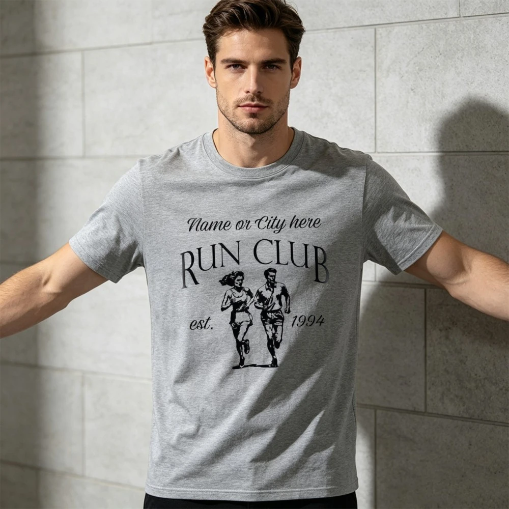 Retro Run Club Cotton T‑Shirt Unisex Tee Jogging Athlete Lifestyle Gift Fitness Fan Marathon Hobbyist Outdoor Daily Wear Apparel