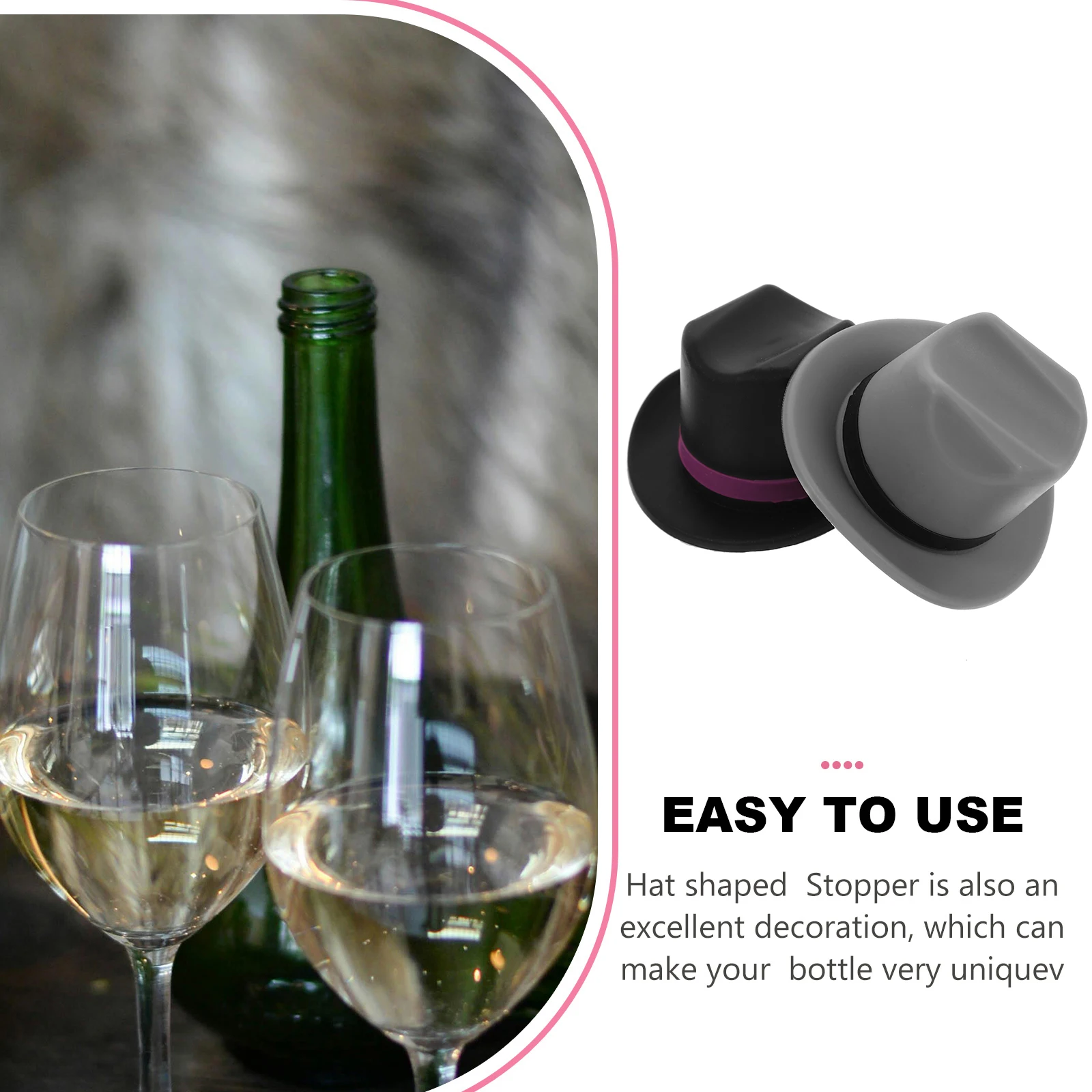 

2 шт. пробка для бутылок, силиконовые пробки для бутылок, герметик для ликера, ковбойская шляпа, пробки, многоразовые, безопасные, легкие