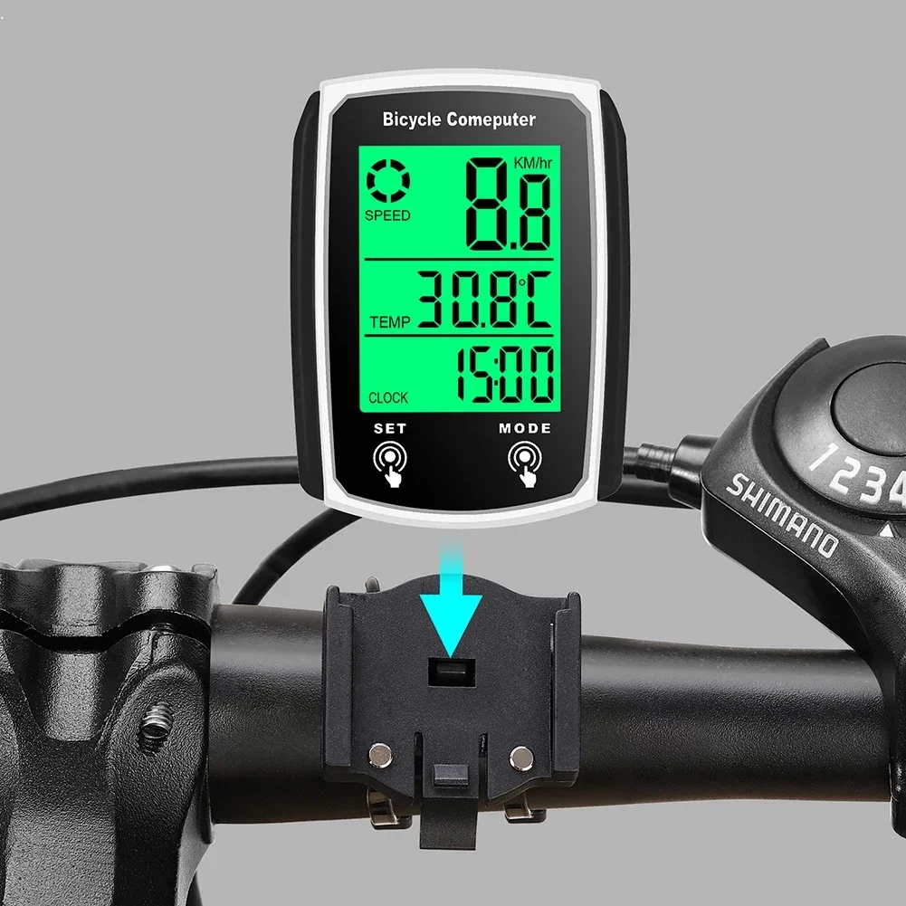 SPORTFUNSF Waterproof Bicycle Wired  Speedometer Bike LCD Display Digital Computer Speed Odometer English Bicycle Accessories