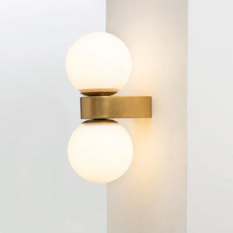 Nordic Creativity Wall Lamps Colored Sphere Glass Lampshade LED Wall Sconces Children’s Room Bedroom Bedside Adorn Wall Lights