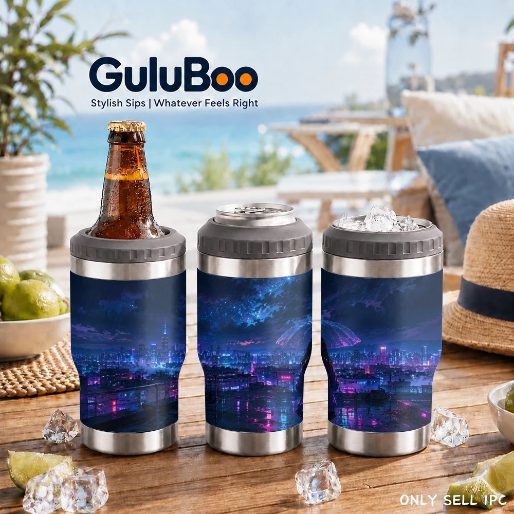 Japanese nighttime beauty scene Vacuum Flasks 4-in-1 Versatile Cooler: One Cup, Total Freedom from Brews to Beer