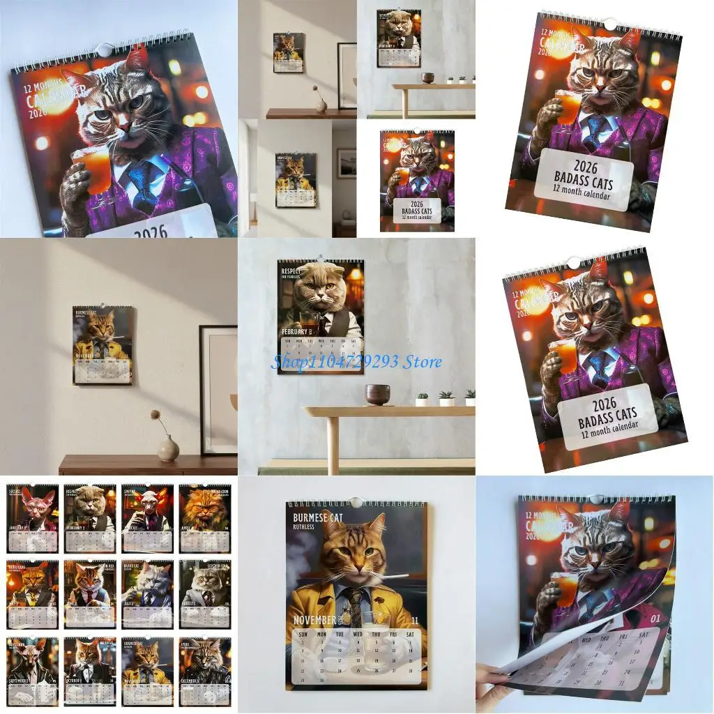 

Y2GD Easy To Read Dates Creative Calendar 2026 Art Wall Calendar with Thick Coated Paper Sheets Colorful Colors