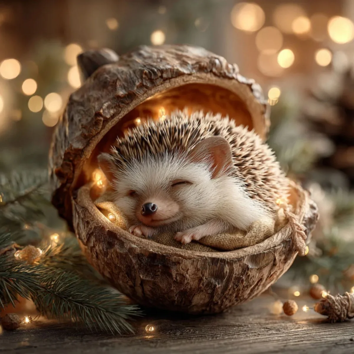 2D-niedliches Tier in Eicheln, Weihnachtsanhänger, Ornamente, Acrylfuchs, Igel, Hasen-Designs, festliche Hängedekoration für Weihnachtsbaum und Zuhause