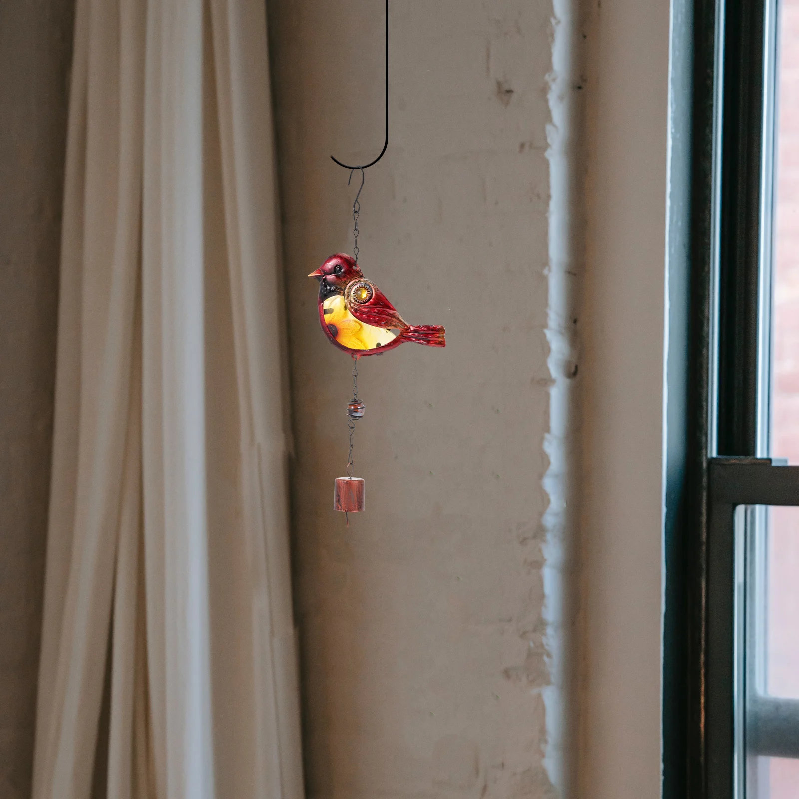 

2 Pcs Painted Bird Bell Retro Pendant Vintage naments Outdoor Iron Hanging Decoration Wind Chime Bird Bells