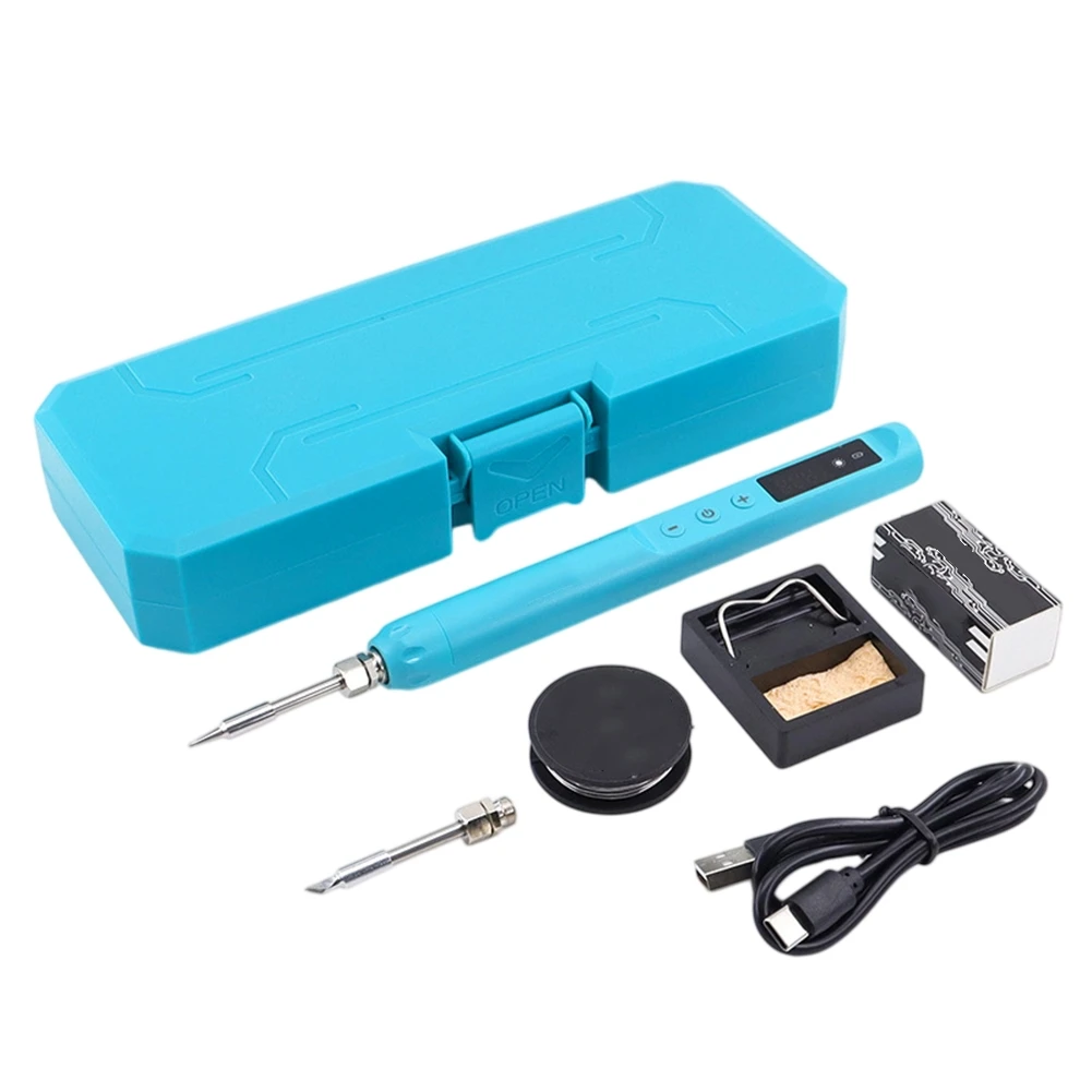 Portable Soldering Iron With Heating Element LED Digital Display Adjustable Temp & Cordless Convenience Type-C Interface Tool