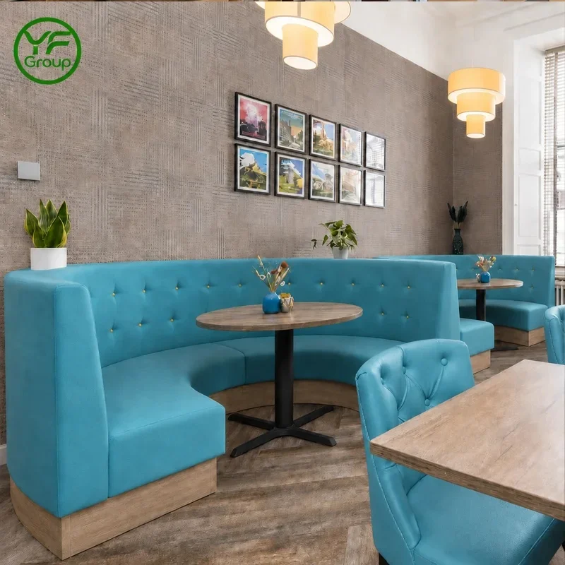Direct Factory Sale Tufted Button Restaurant Furniture Customizable Booth Seating Banquette Bench for Cafe Bar Hotel