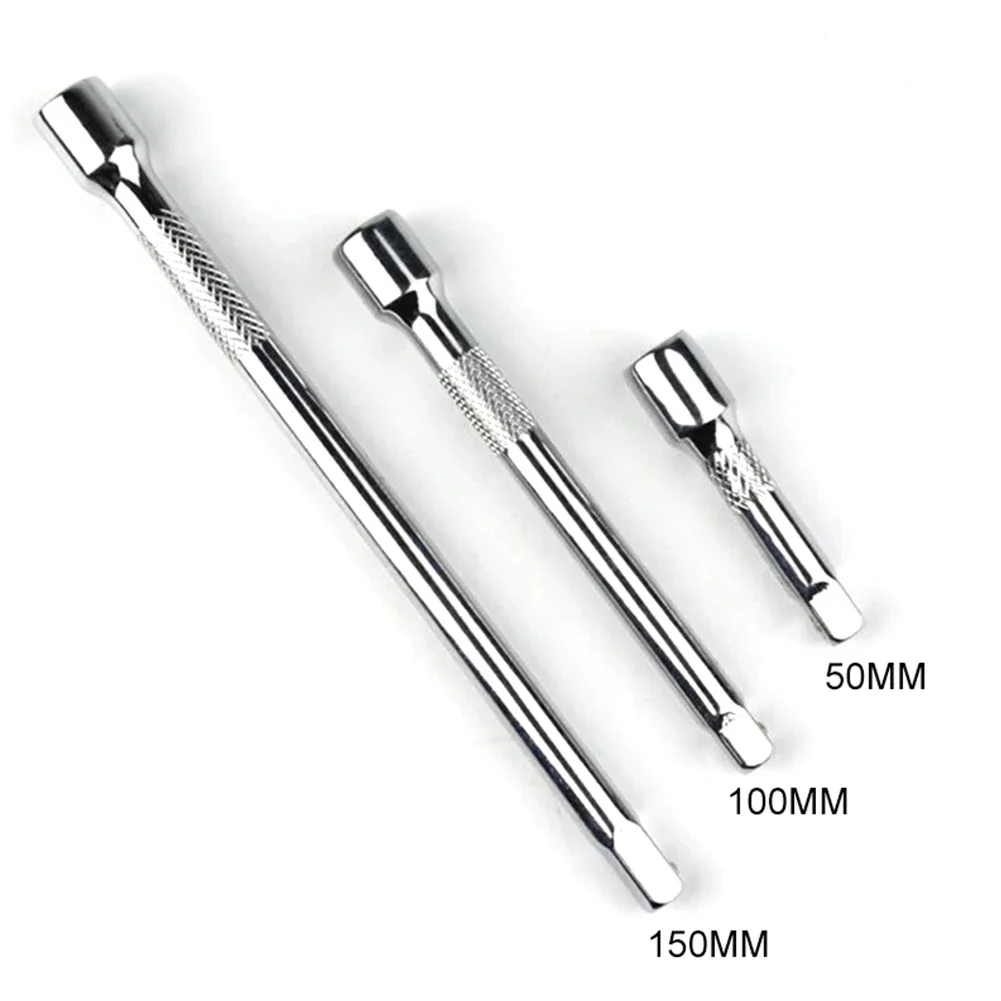 1Pc 50/100/150mm Long Extension Bar 1/4 Drive Ratchet Socket Extender Hand Tools Long Bar Steering Sleeve Connecting Rod Part