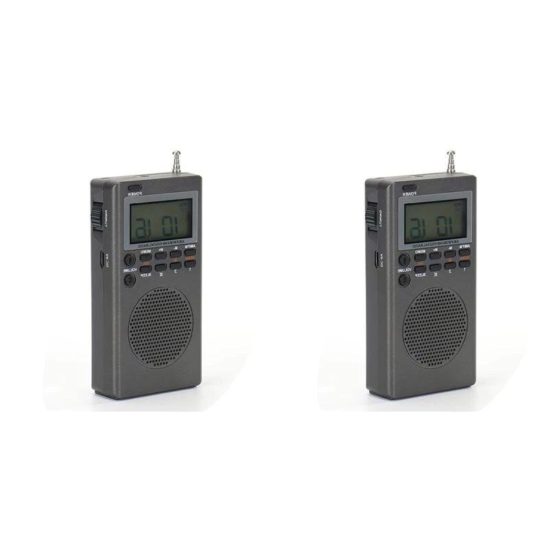T24C 2X Portable Pocket FM AM Radio Alarm Clock Sleep Timer Digital Radio Great Reception Battery Operated