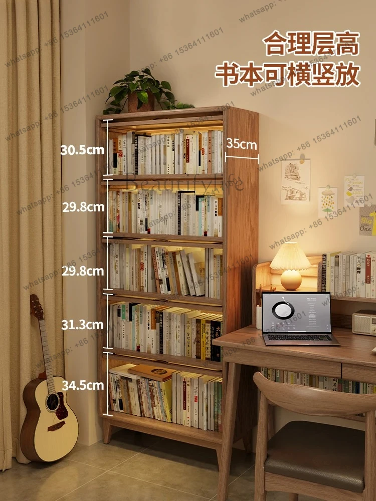 bookcase dust-proof with glass door bookshelf shelf with door floor-to-ceiling living room bookcase antique style - view 4