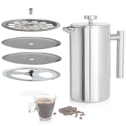 4 Pcs Stainless Steel French Press Filters Mesh Filters Spiral Plate Cross Plate Replacement Kit Coffee Grounds Filtering
