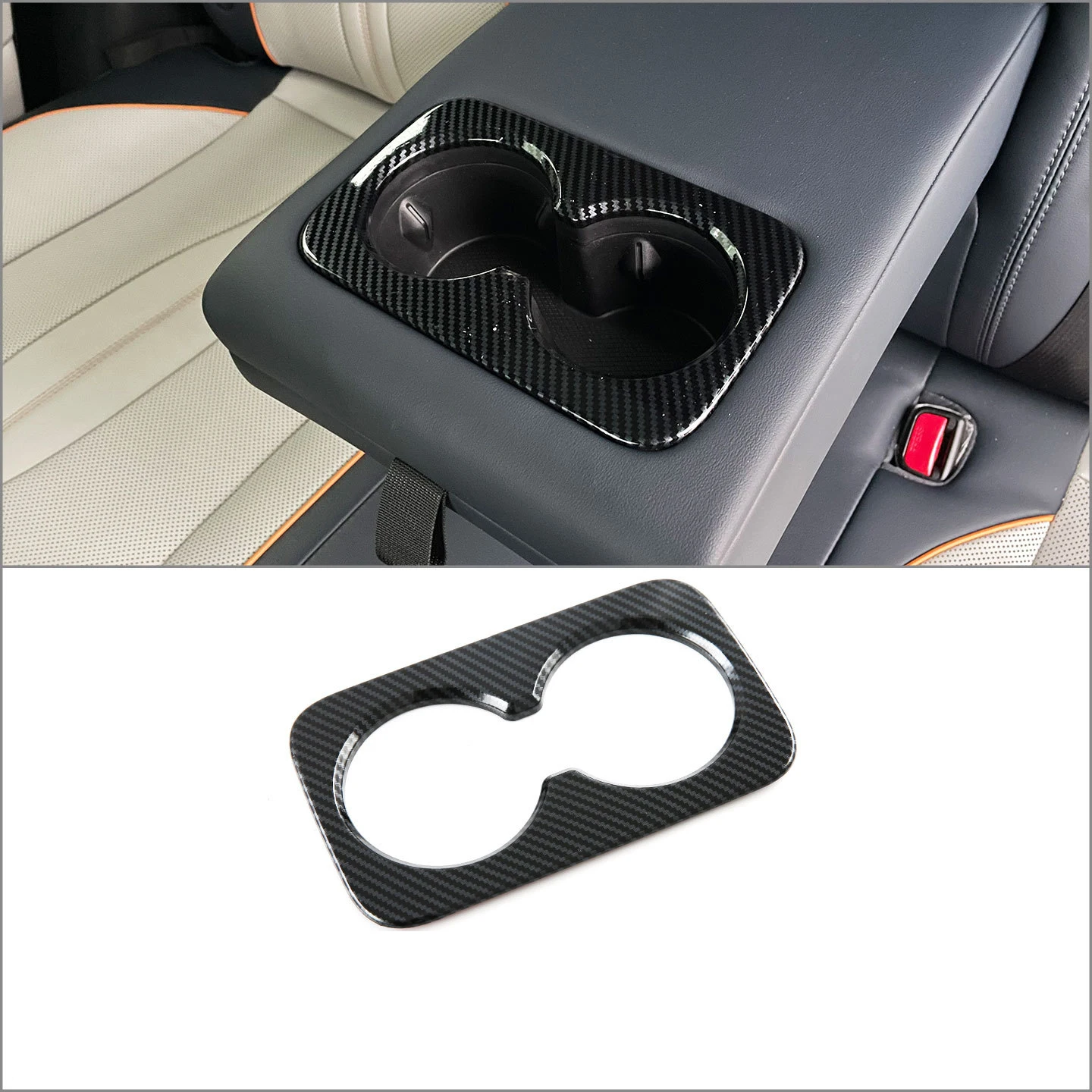 For BYD Song Plus Seal U Sealion 6 Dmi Ev 2023+ Rear Seat Cup Holder Trim Cover Decoration Sticker Interior Car Accessories