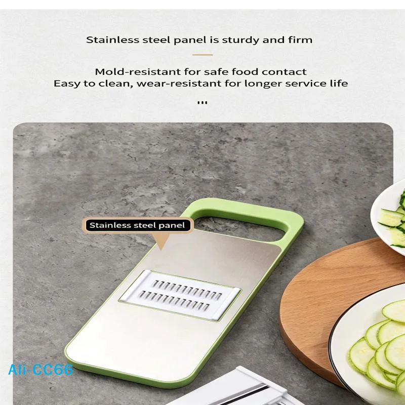 【C】Multi-Functional Vegetable Slicer with Slide-On Hand Guard, Potato Onion Garlic Cutter, Kitchen Grater